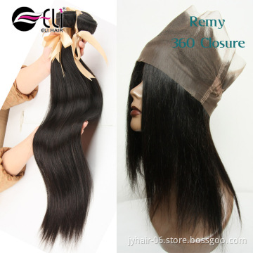 2017 New Products Hot sale ,silk base 360 lace frontal 360 Lace Frontal Closure with Bundles